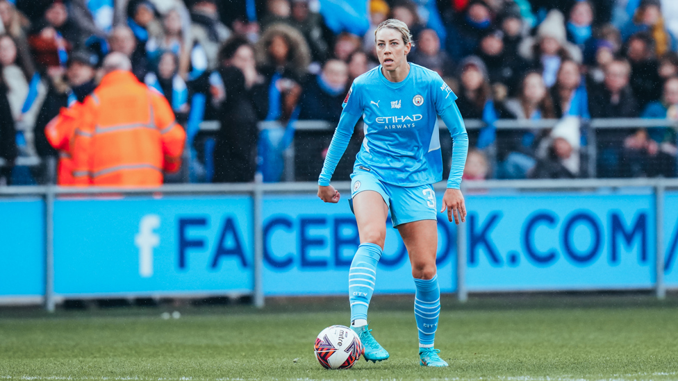 DEBUT DELIGHT   : The defender tastes victory in her first City outing as we record a strong victory over Everton.