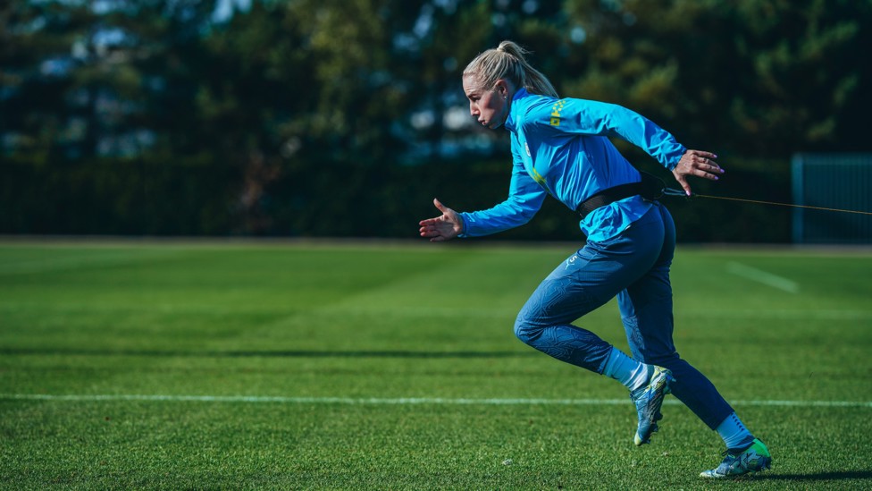 FULLY FOCUSED : Alex Greenwood putting in the hard work.