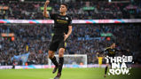 GET IN: Rodri's celebrates with the City fans after putting us 2-0 up