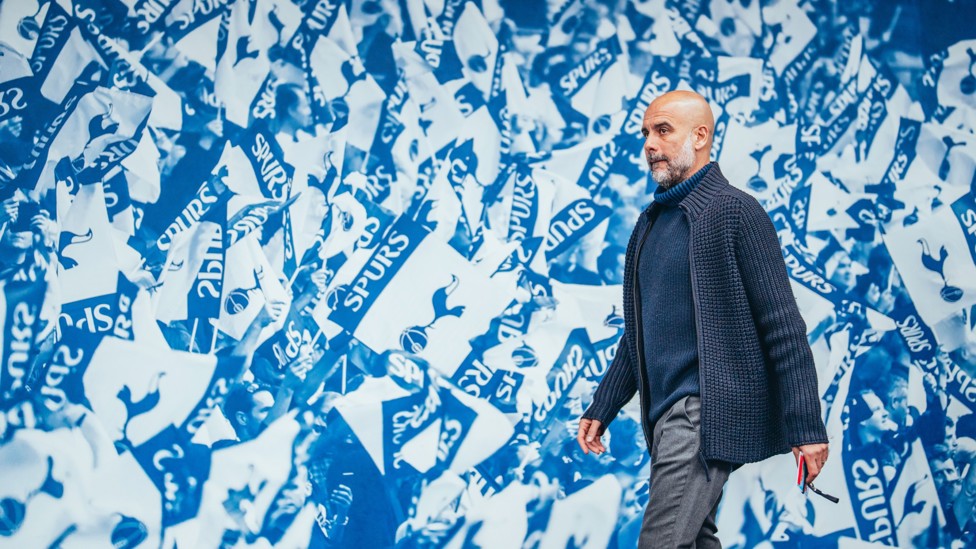 PEP WALK  : Pep Guardiola arrives at Tottenham Hotspur Stadium. 