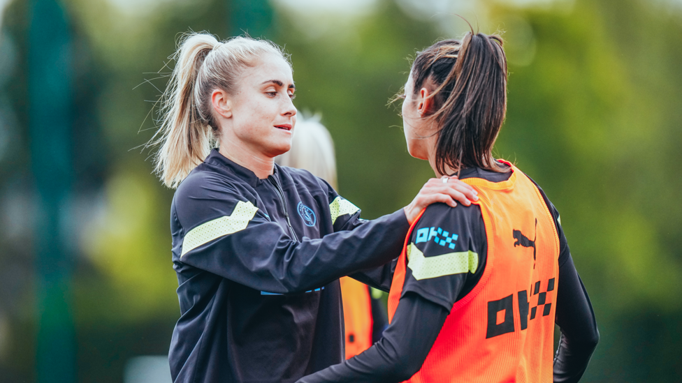 CAPTAIN FANTASTIC  : Steph Houghton gives a pep talk in training  