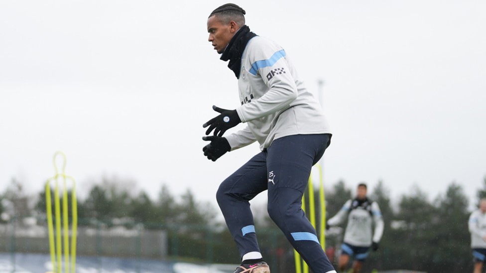 SUPER SWISS : Manuel Akanji puts in the work ahead of the Manchester derby