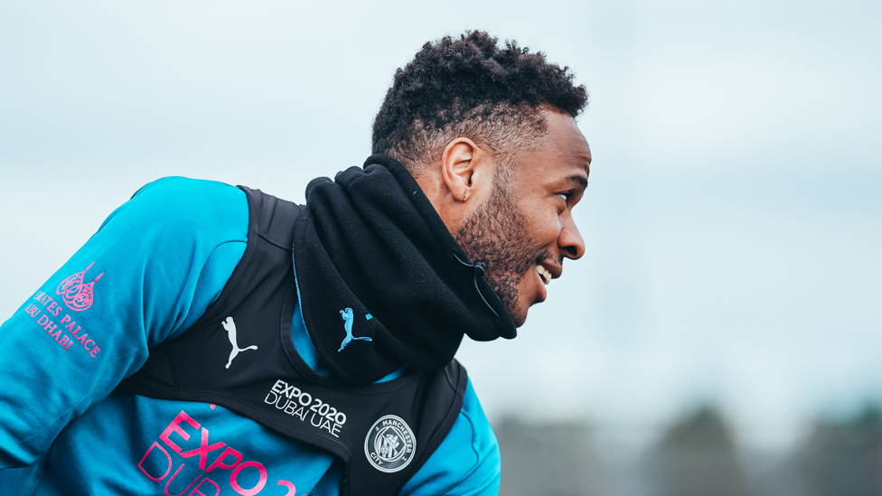 WING WONDER : Raheem Sterling gets ready for the session