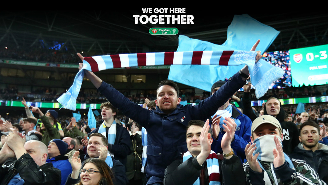 WEMBLEY FAN WALL: For the second year running, a special photo wall of fans will be created in the dressing room at the Carabao Cup Final...