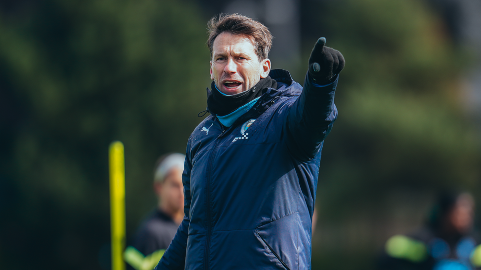 THE BOSS  : Gareth Taylor issues instructions to his players at the CFA 