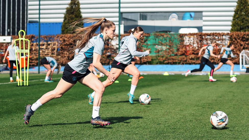 RUNNING: : Jess Park and Ruby Mace get moving.