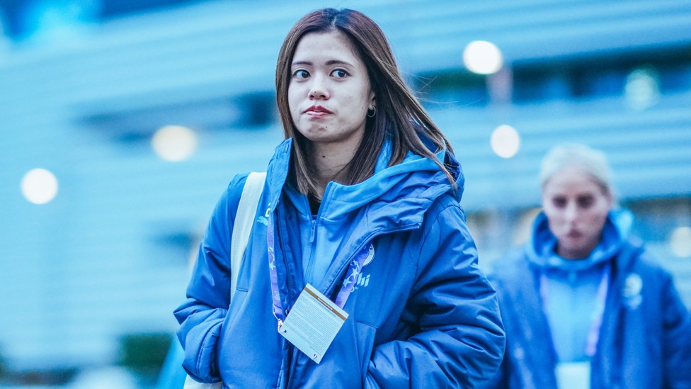 CHECKING IN  : Yui Hasegawa arrives at the Joie Stadium. 