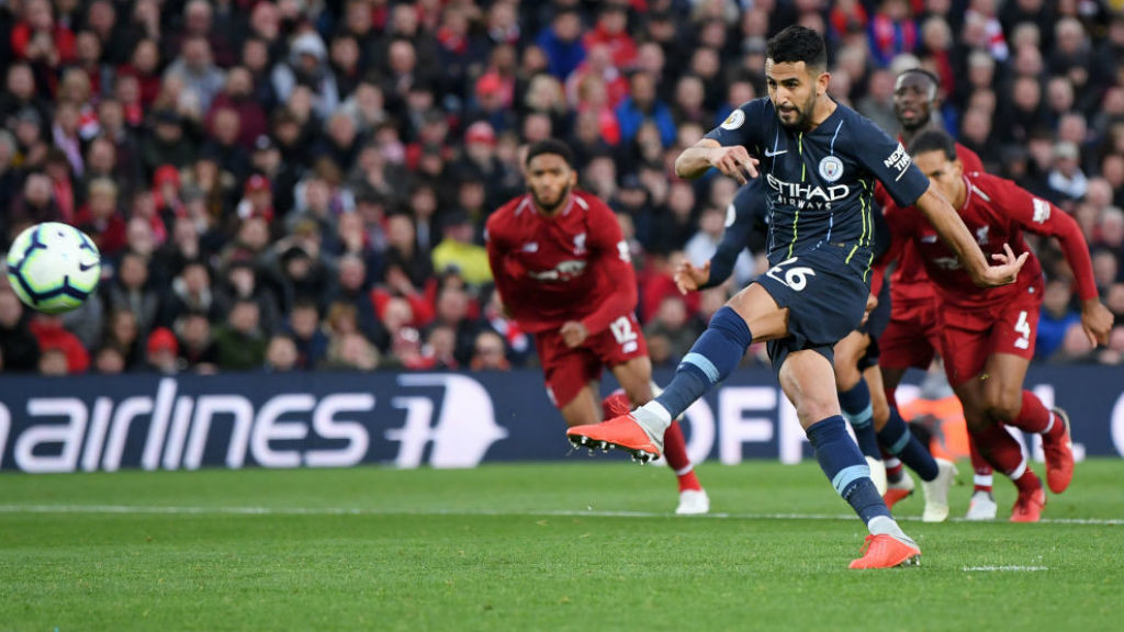 AGONY : Riyad Mahrez is off target with our 87th minute penalty