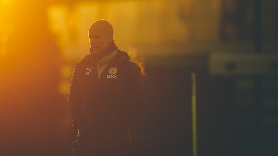 THE BOSS: Pep Guardiola watches over proceedings