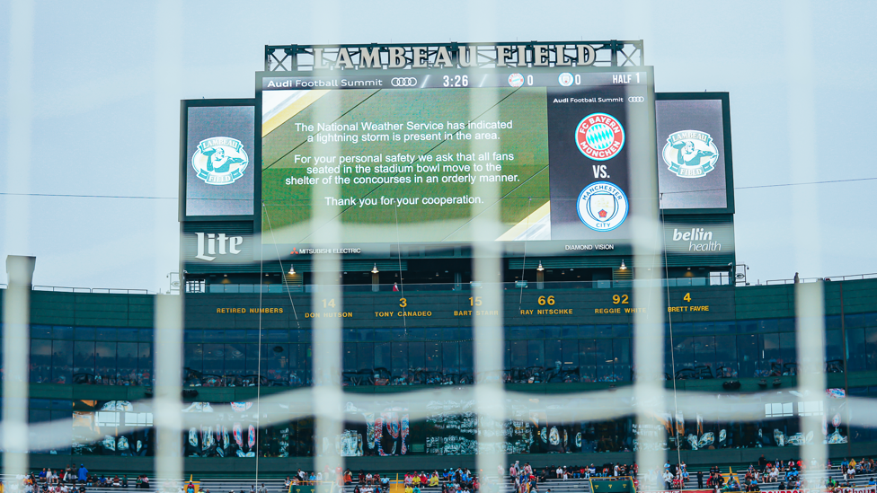 Bayern vs. Manchester City in front of 78,128 fans at Lambeau Field