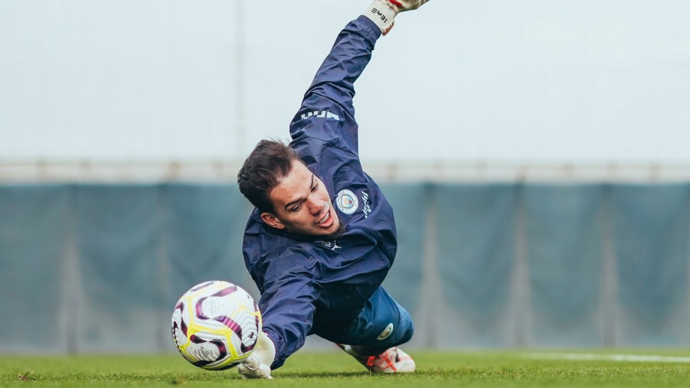 FULL STRETCH : Ederson gets across to a shot