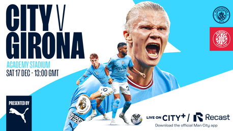 City v Girona live on CITY+ and Recast 