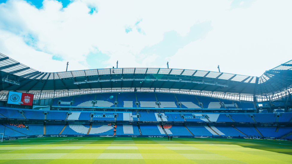 HOME : The Etihad looking as beautiful as always ahead of Liverpool's visit.