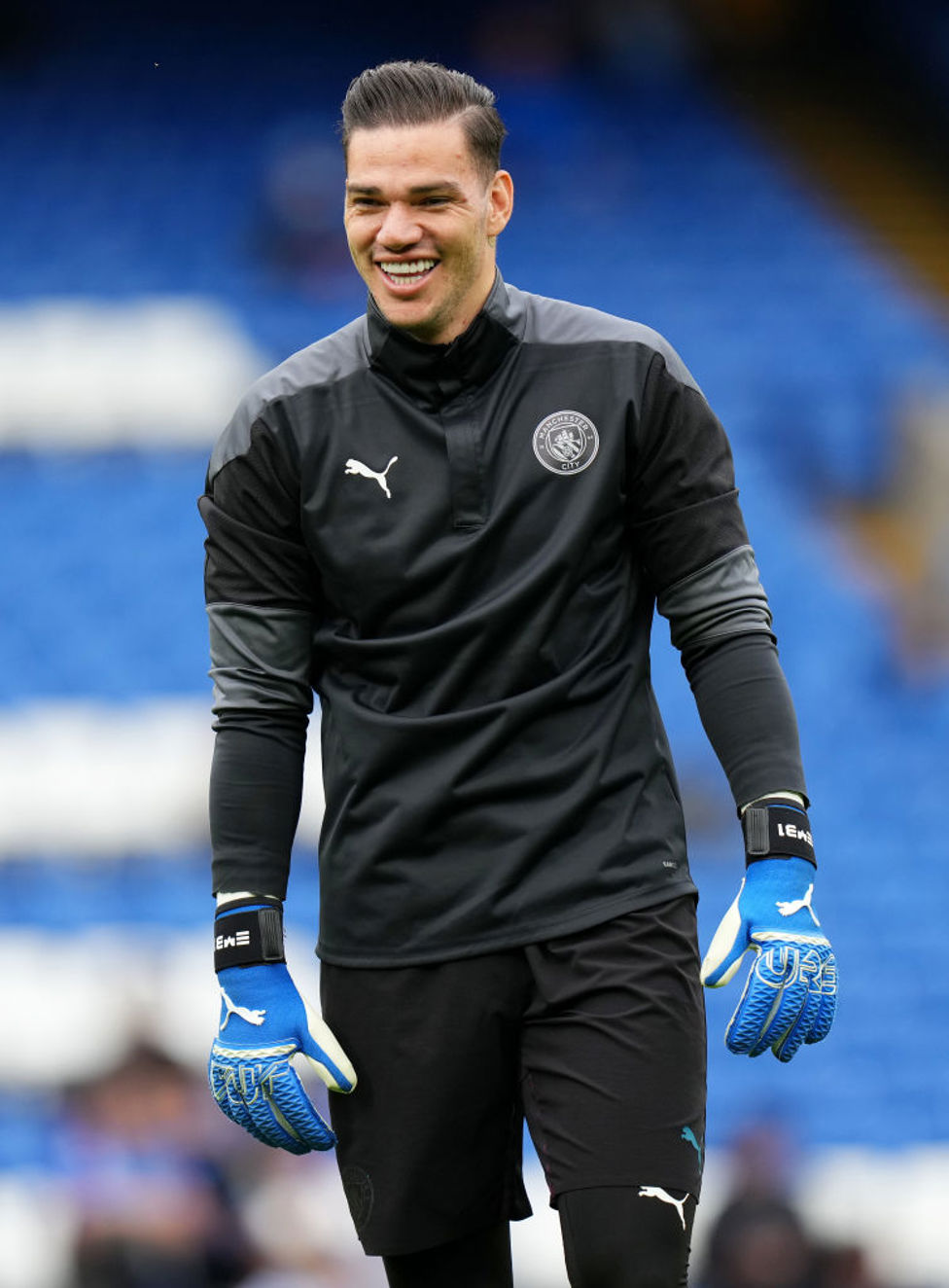 ALL SMILES : Ederson in relaxed mood ahead of kick-off.