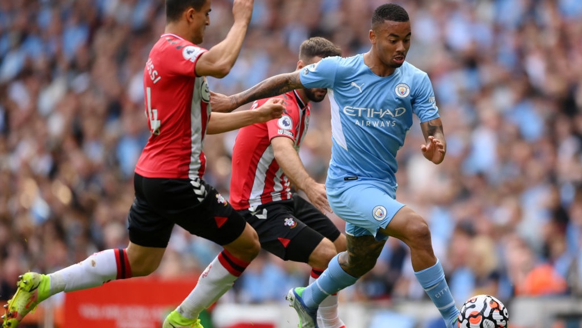 ON THE CHARGE: Jesus gets City forward early on.