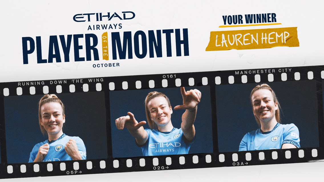 Hemp named October’s Etihad Player of the Month