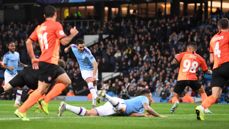 DEADLOCK BROKEN: Ilkay Gundogan opens the scoring, finishing off a well-worked team move