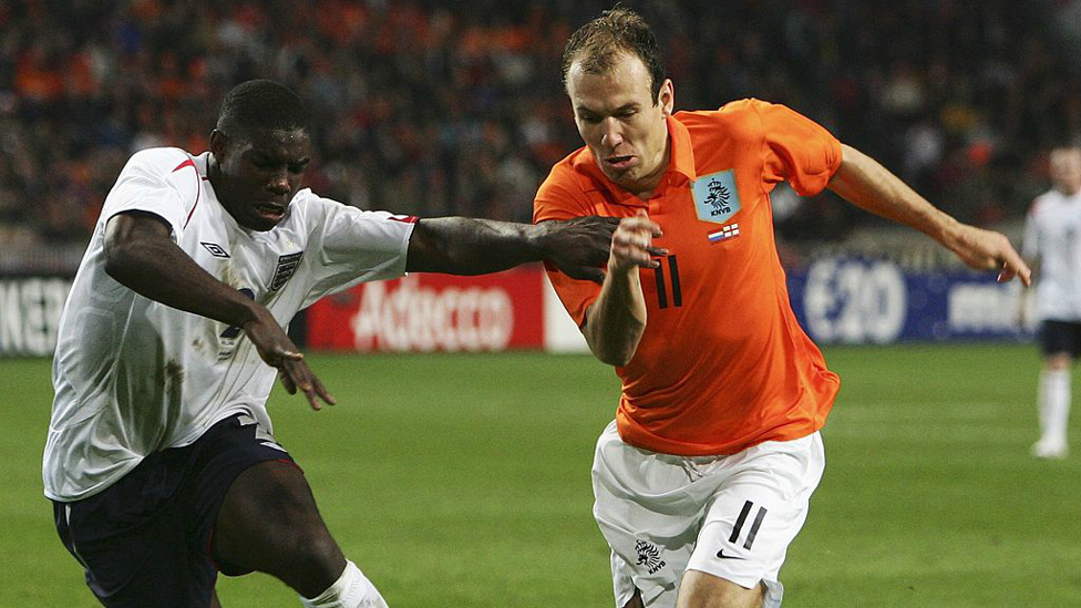 ENGLAND CALLING : Making his international debut against the Netherlands, aged just 18 and becoming the youngest defender to play for the Three Lions.