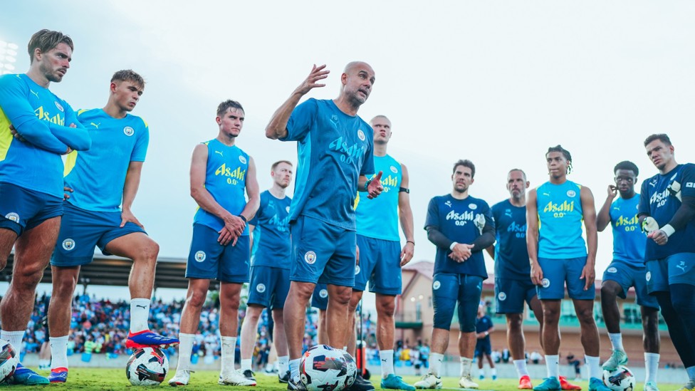 PEP TALK : The boss dishes out some instructions