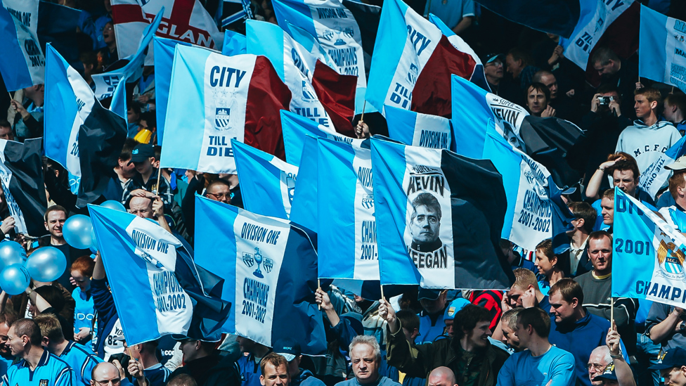 UNWAVERING SUPPORT : The City fans show their appreciation ahead of our final match of the season against Portsmouth | 21 April 2002.