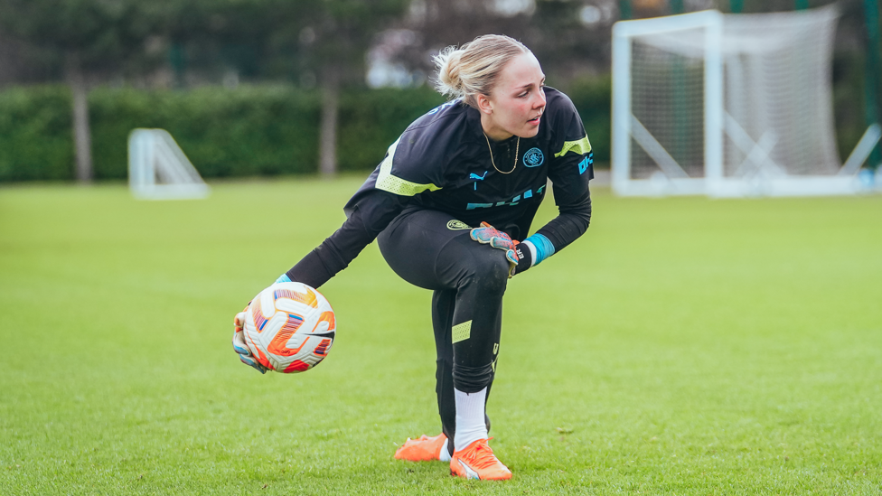 SAFE HANDS  : Ellie Roebuck begins a flowing move with her hands 