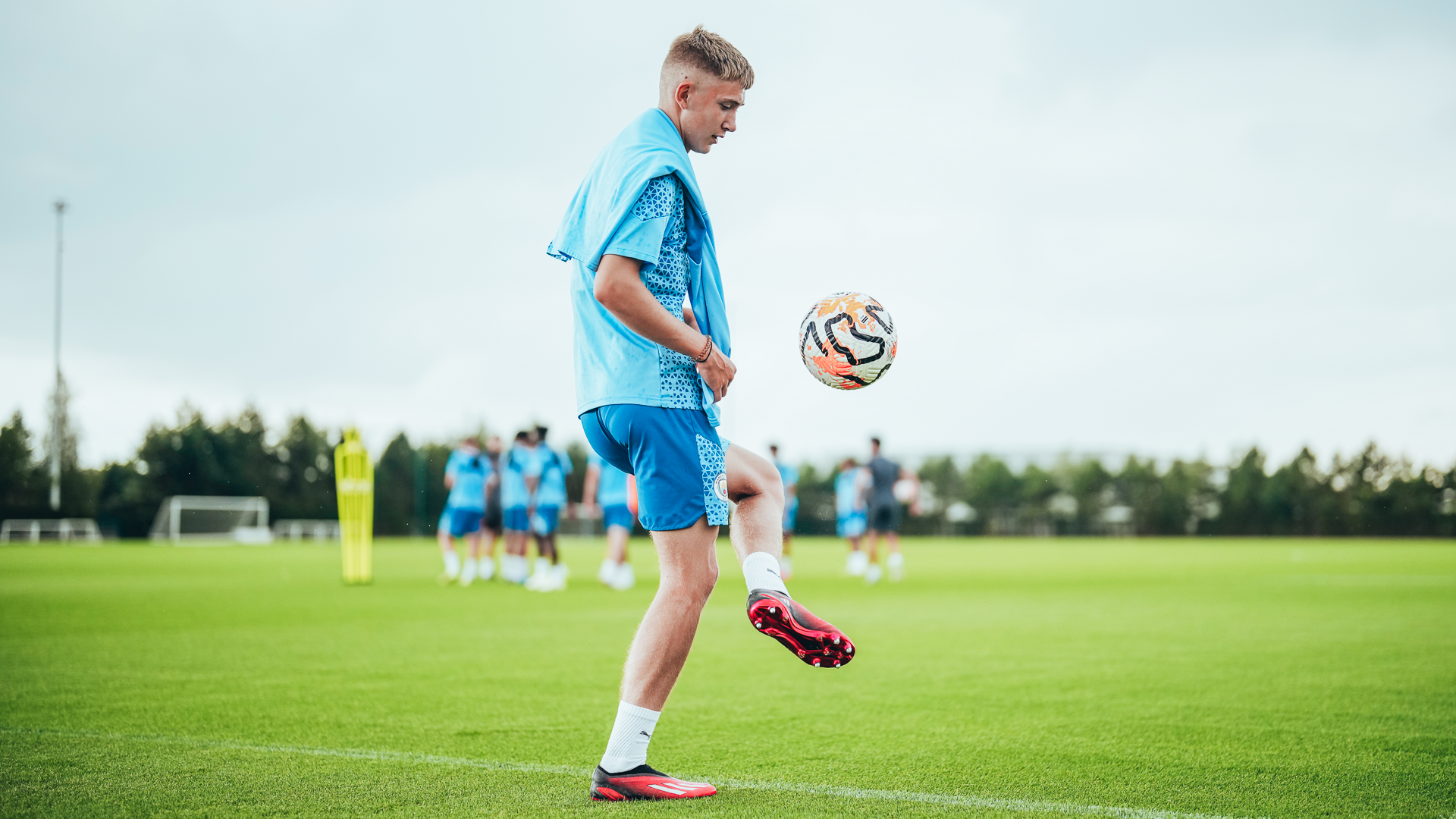 BY THE LEFT: Sebastian Naylor works on his close control