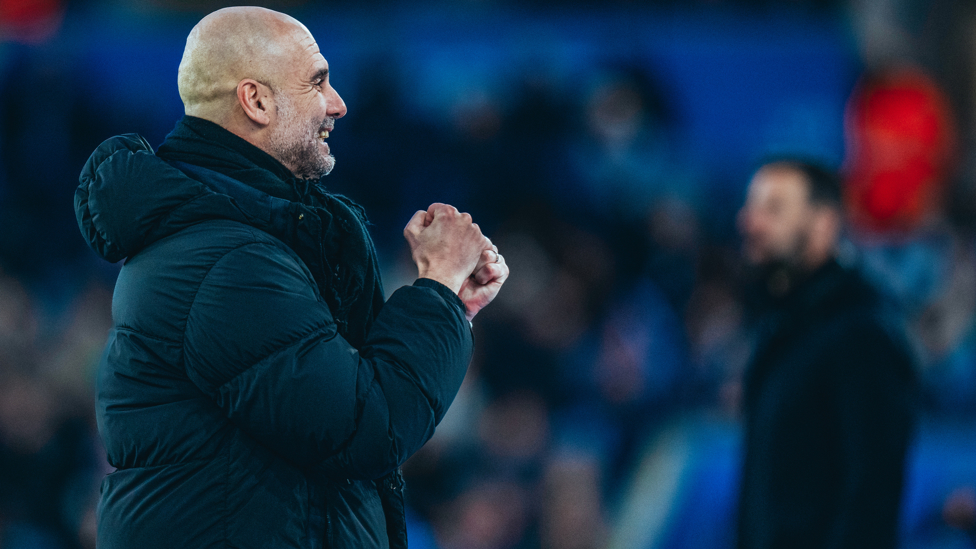 HAPPY PEP : Victory in his 500th game in charge of the Club.