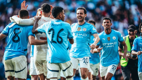 HERO EDERSON: The players celebrate!