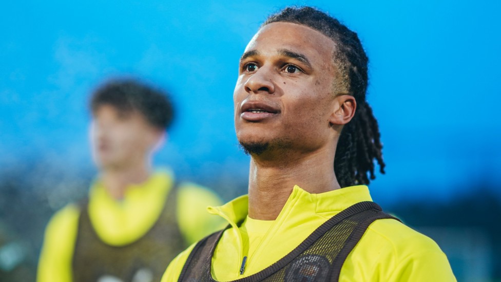 DEFENDER : Nathan Ake listens to the drill instructions.