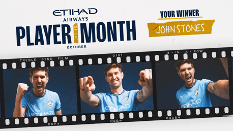 Stones voted Etihad Player of the Month for October