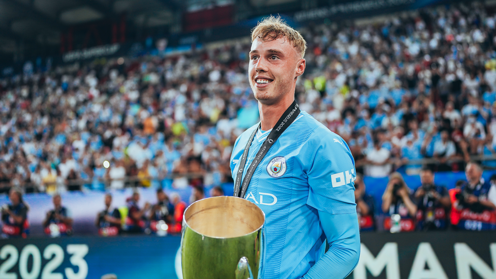 THANK YOU, COLE : Palmer departs City a Super Cup champion. 