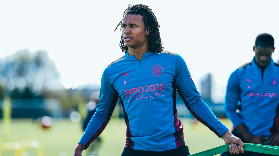 CENTRE OF ATTENTION: Nathan Ake goes through his paces