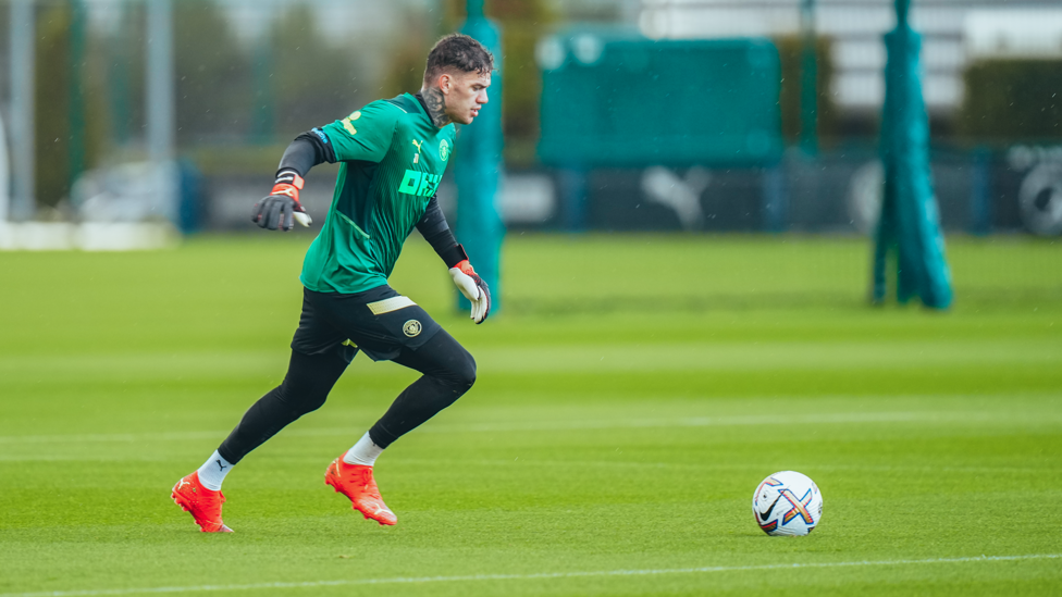 KEEPING THE FAITH: Ederson looks to get the session motoring