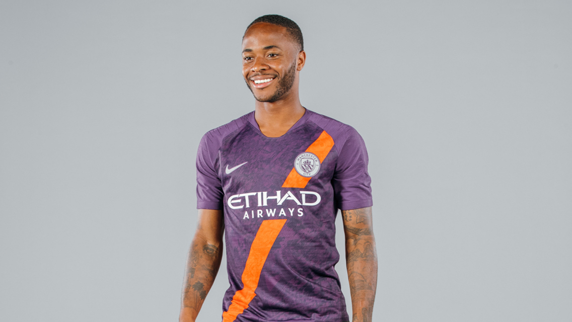 WING COMMAND: Raheem Sterling dons City's new third kit