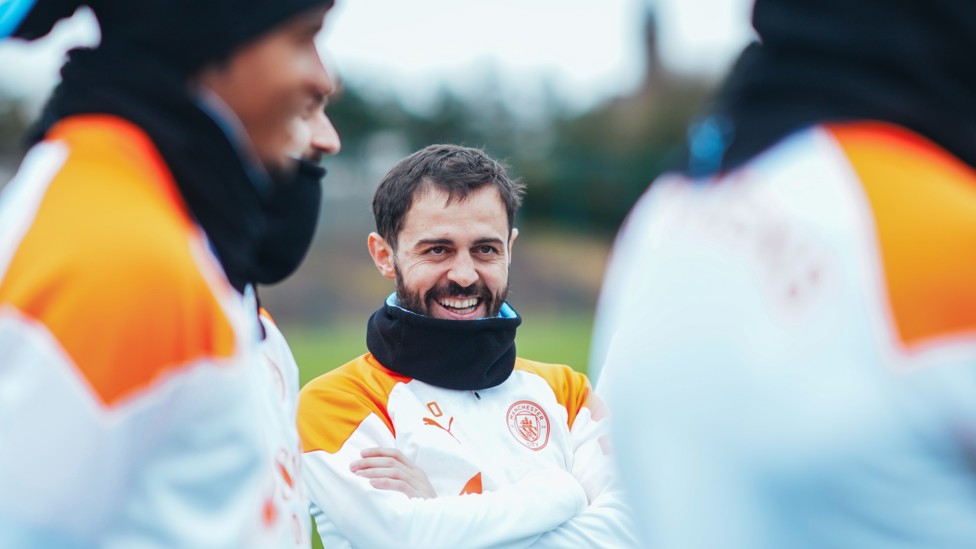 SILVA LINING : Bernardo Silva in high spirits at the CFA ahead of this week’s Aston Villa clash