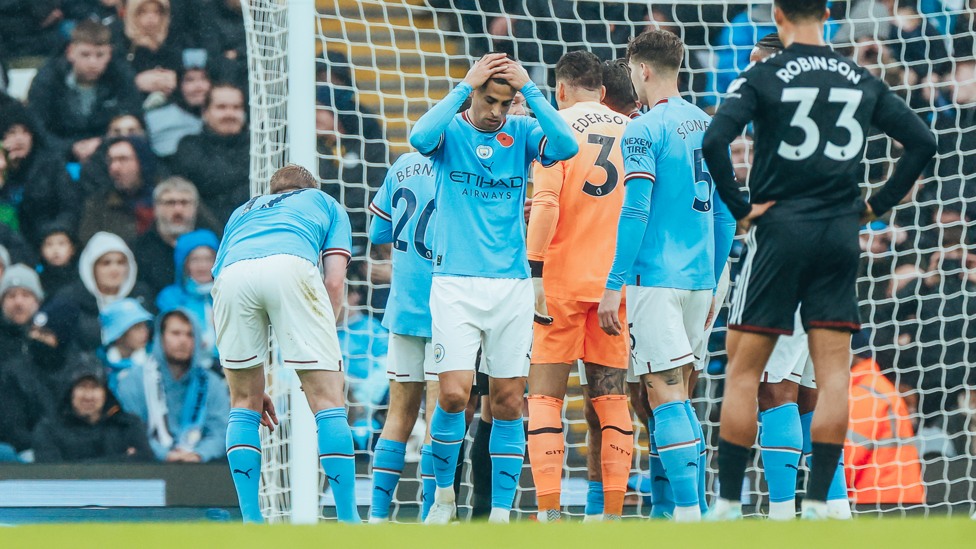 SETBACK : Cancelo is dismissed and the visitors equalise from the penalty spot.