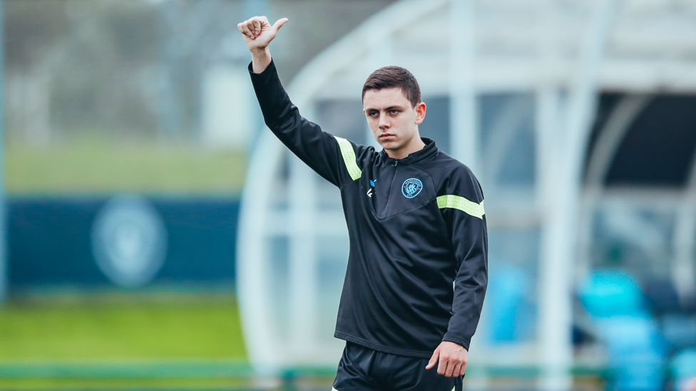 THUMBS UP : Ashton Muir thanks his teammates.