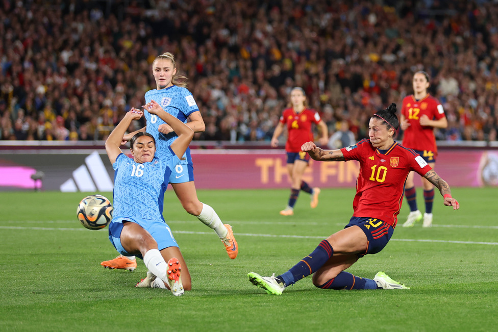 LOOKING FOR A SECOND : Spain continued to try and counter England's relentlessness by finding another goal