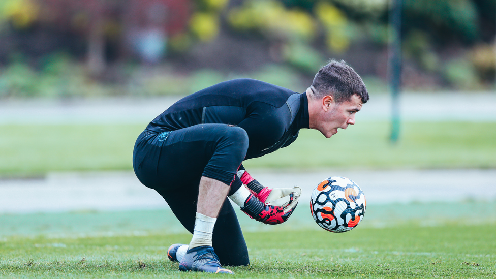 SAFE HANDS: : Cieran Slicker gathers a shot.