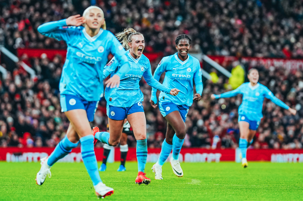 DERBY DELIGHT : City earned a 3-1 win in the first WSL Old Trafford derby in November 2023