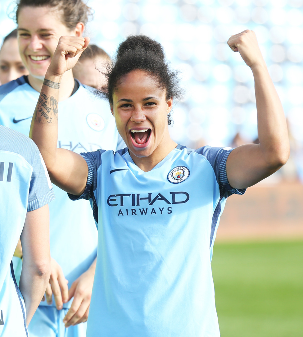 FIRST OF MANY  : Demi would claim silverware for the first time at City following a 1-0 extra-time win over Birmingham in the Continental Cup in October 2016