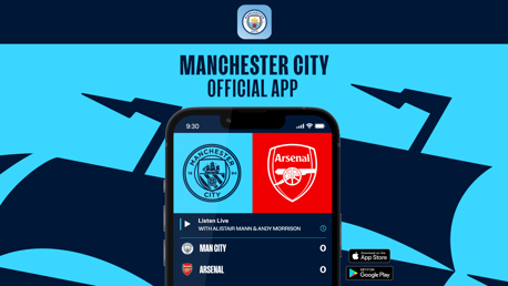 How to follow City v Arsenal on our official app