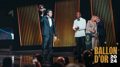 Watch the moment Rodrigo is announced as 2024 Ballon d'Or winner