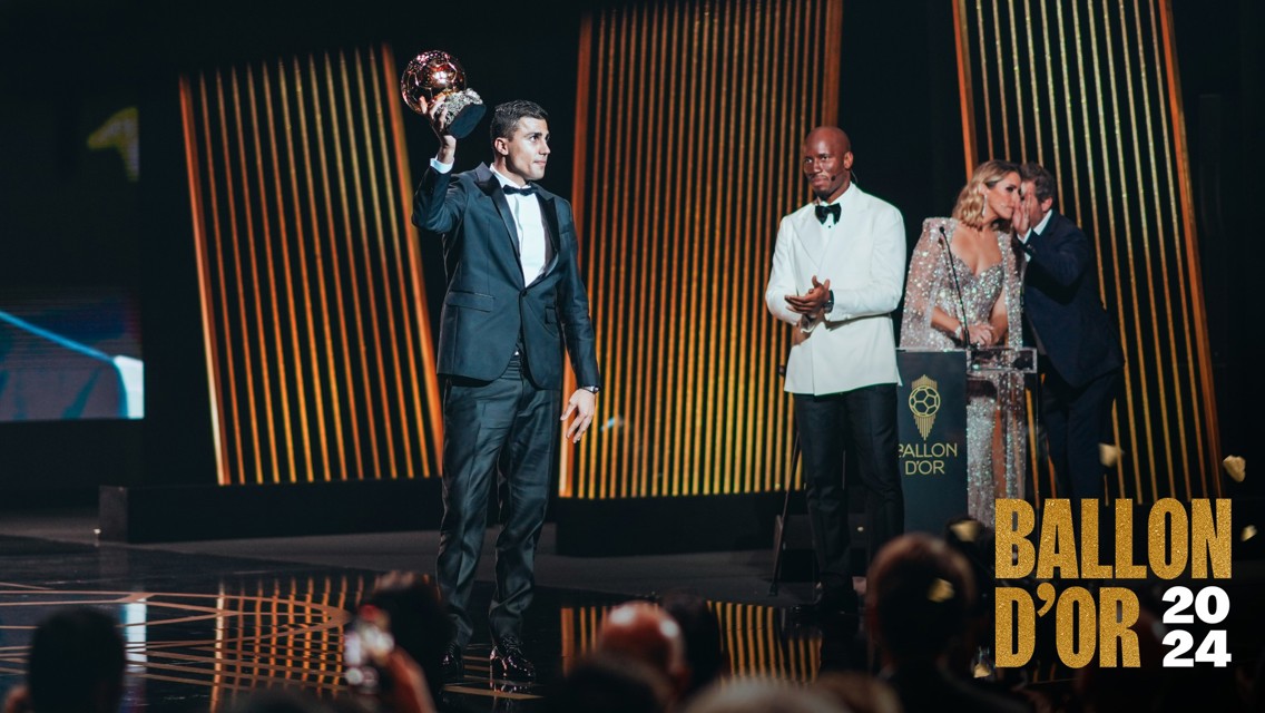 Watch the moment Rodrigo is announced as 2024 Ballon d'Or winner