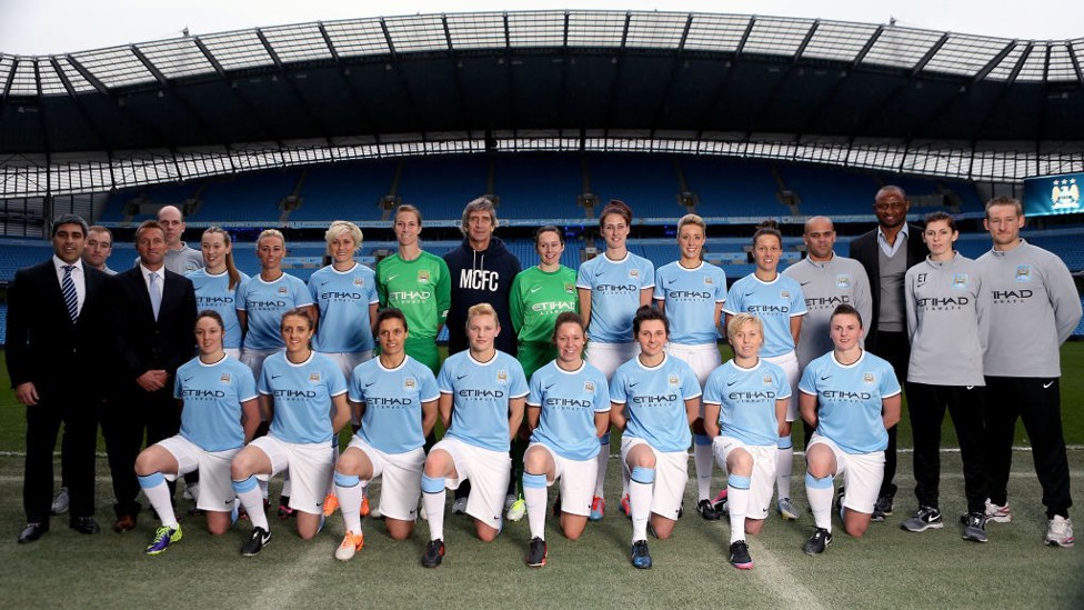 January 2014 : Manchester City's women's team is relaunched ready for the new FA Women's Super League.