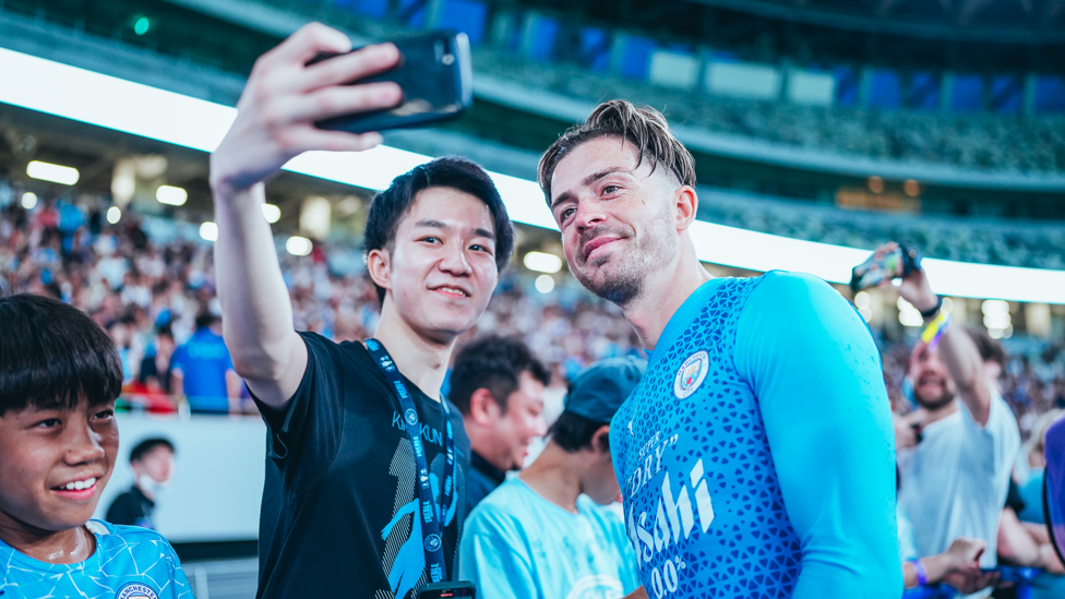 SELFIE TIME: For Jack Grealish and one happy supporter