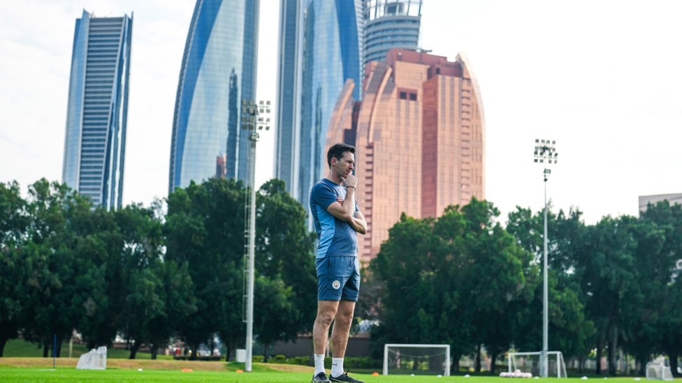 THE BOSS : Gareth Taylor watches on