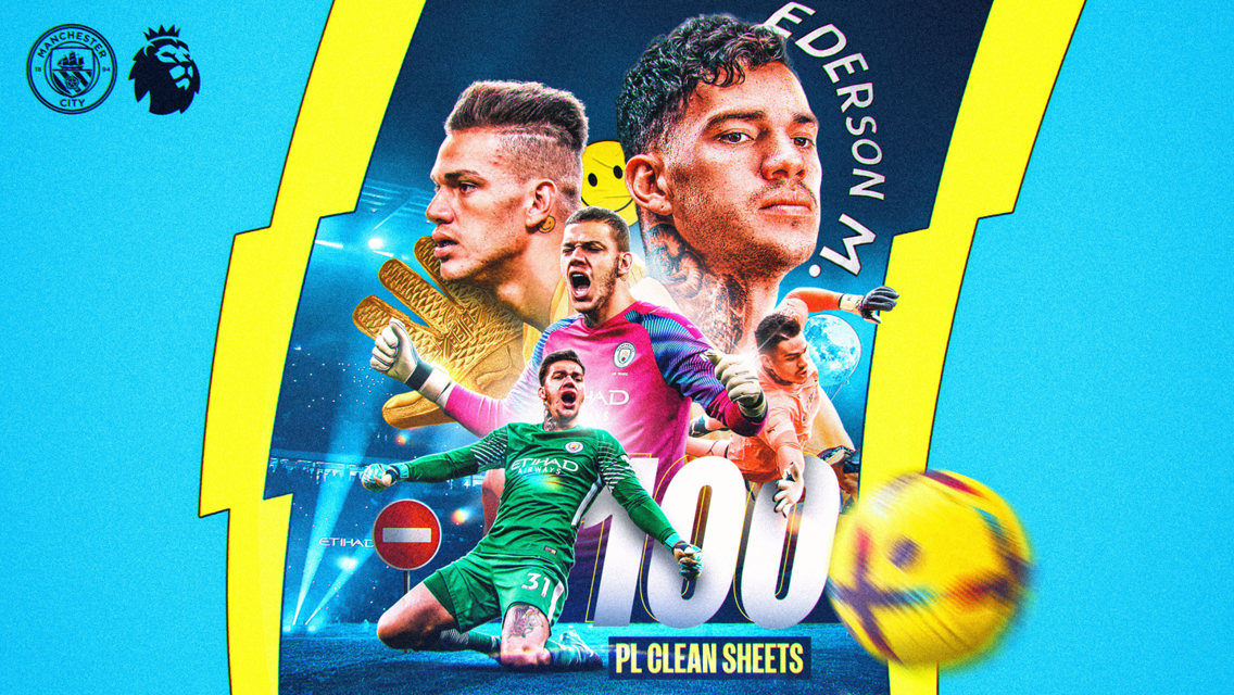 Ederson reaches century of Premier League clean sheets