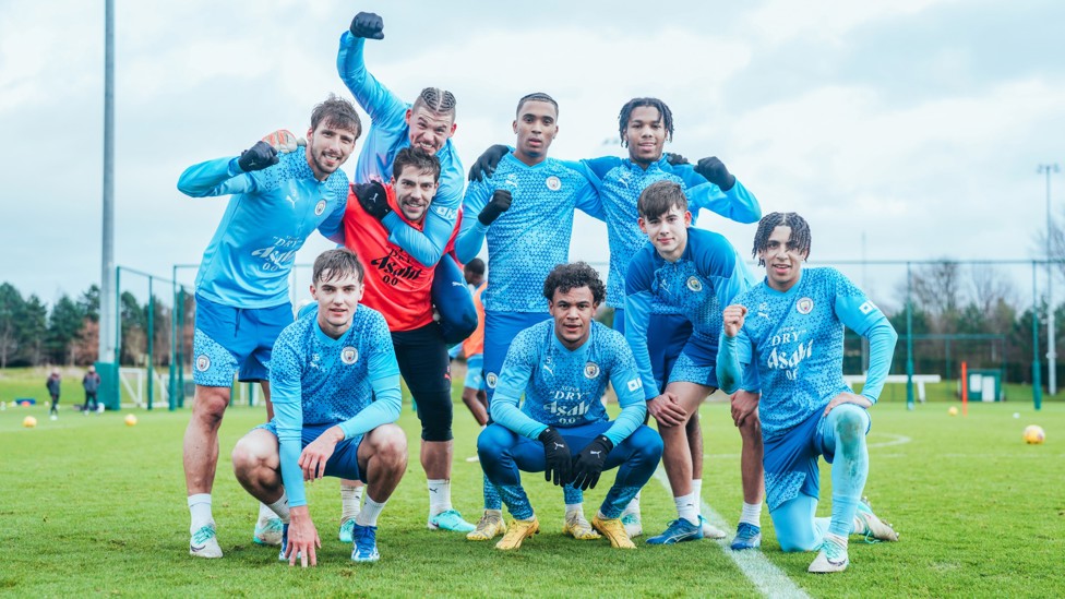 CHAMPIONS : The winning team from today's session celebrate in front of the camera!