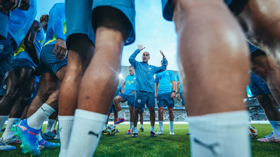 PEP TALK : The boss dishes out some instructions